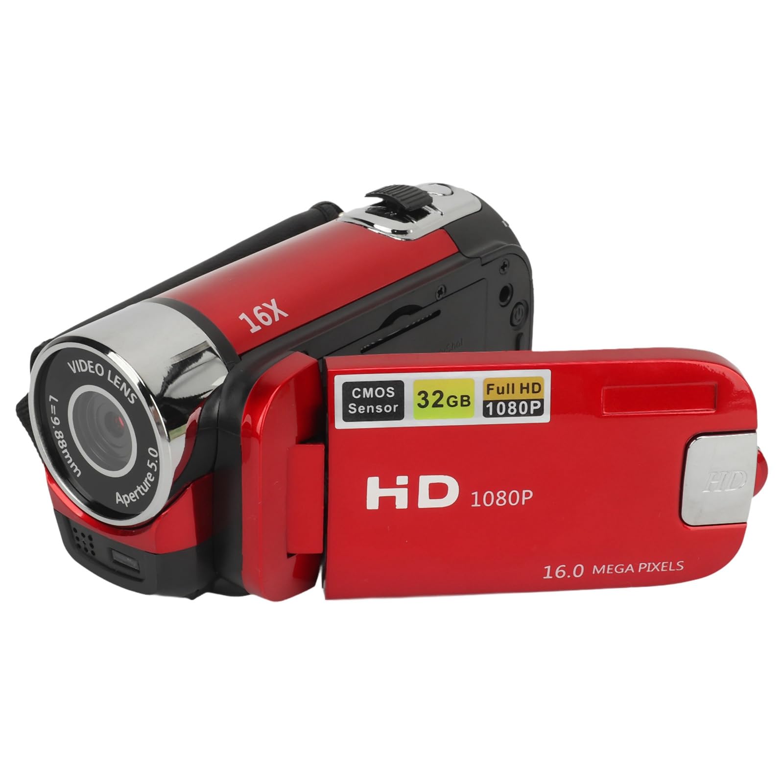Amazon | D90 1080P 16MP デジタルカメラ 2.4インチ回転可能な画面、16